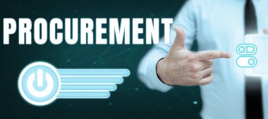 Writing displaying text Procurement, Business idea Procuring Purchase of equipment and supplies