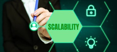 Conceptual caption Scalability, Internet Concept capable of being easily expanded or upgraded on demand