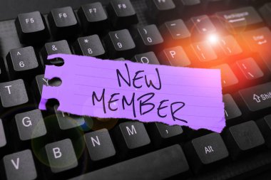 İlham verici yeni üye, iş konsepti, çalışanı yeni doğan çocuk şirketine ya da ekibine katma metni