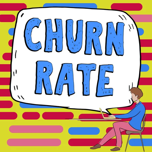 Εννοιολογική Απεικόνιση Churn Rate Ιντερνετ Concept Ποσοστό Πελατών Σταματήσει Την — Φωτογραφία Αρχείου
