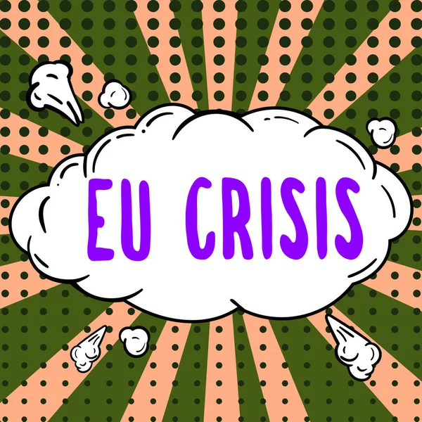 Text Caption Presenting Crisis Business Showcase Eurozone State Unable Repay — 图库照片