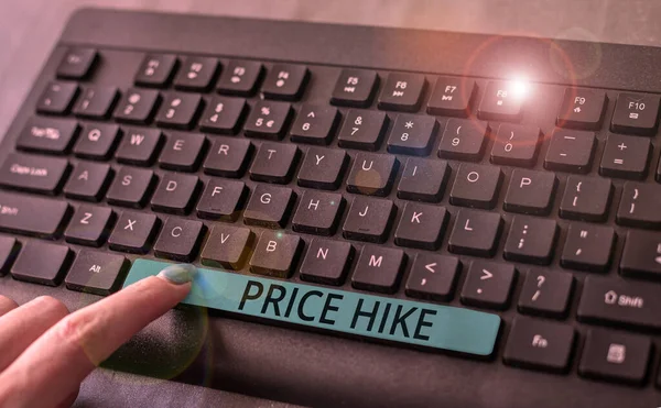 Hand Writing Sign Price Hike Business Overview Sum Values Customer — Zdjęcie stockowe