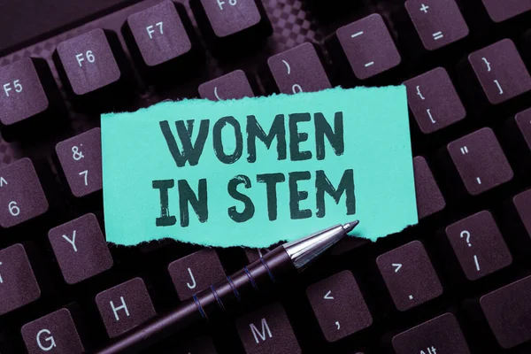 Conceptual Caption Women Stem Conceptual Photo Science Technology Engineering Mathematics — Stock Fotó