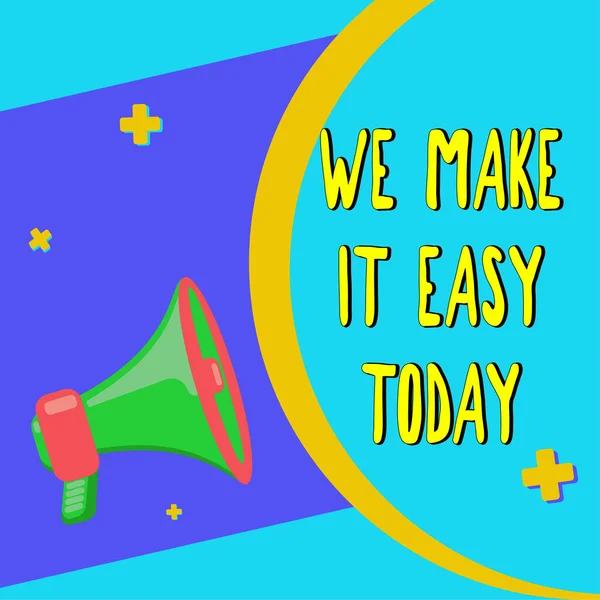 Handgeschriebenes Zeichen Make Easy Today Word Written Offering Solutions Alternatives — Stockfoto