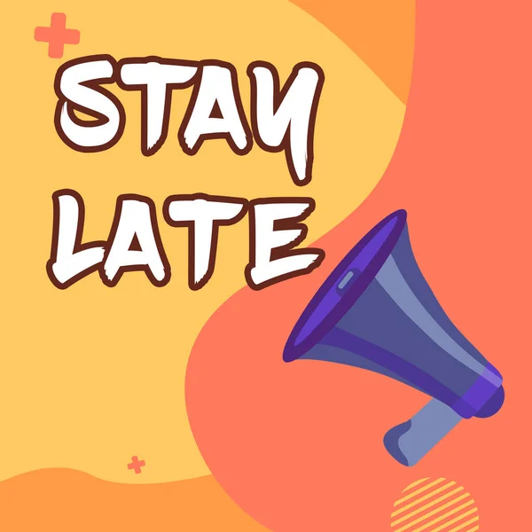 Inspiration Showing Sign Stay Late Word Routine Which Person Goes — 스톡 사진