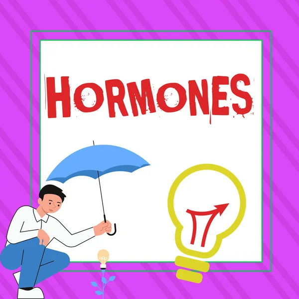 Text Caption Presenting Hormones Word Regulatory Substance Produced Organism Transported — Foto Stock