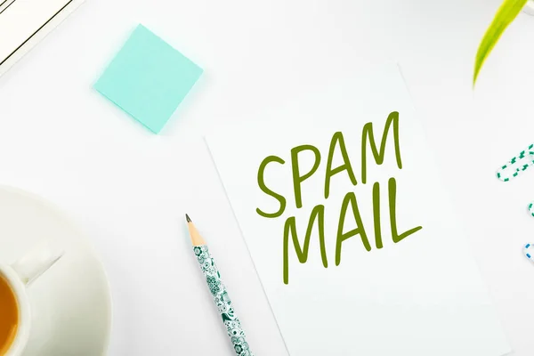 Conceptual display Spam Mail, Business idea Intrusive advertising Inappropriate messages sent on the Internet