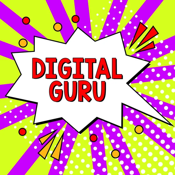 Conceptual Display Digital Guru Word Teacher Intellectual Guide Matters Fundamental — Stock Photo, Image