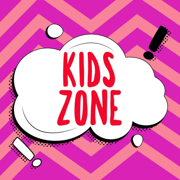 Sign Displaying Kids Zone Concept Meaning Area Region Designed Enable — Photo