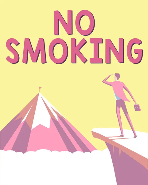 Text Sign Showing Smoking Word Written Using Tobacco Forbiden Place — Fotografia de Stock