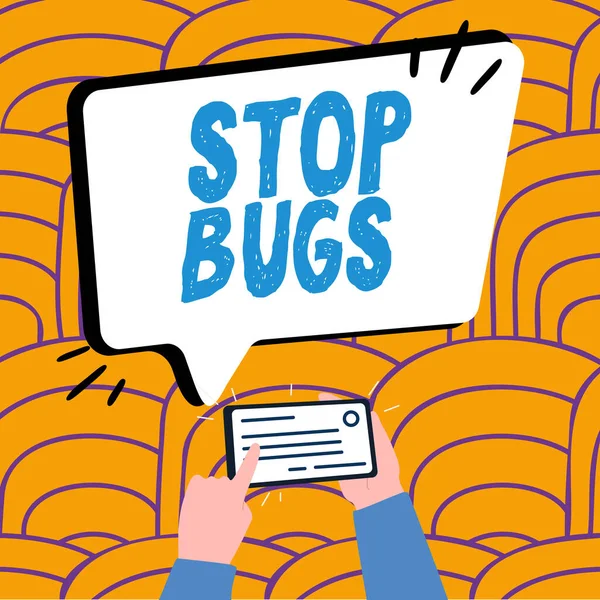Inspiration Showing Sign Stop Bugs Business Showcase Get Rid Insect — Foto Stock