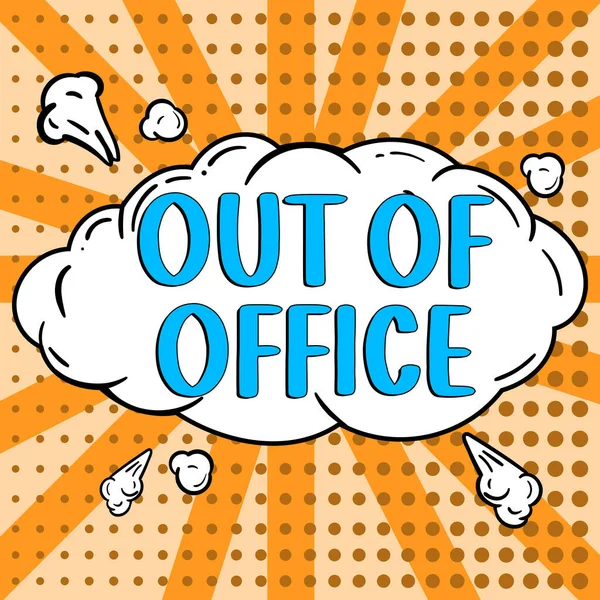 Konzeptpräsentation Out Office Konzeptfoto Außerhalb Des Arbeitsplatzes Niemand Geschäft Pause — Stockfoto