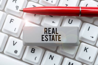 El yazısı metni, emlak, iş fikri arazi ve binalardan oluşan mülkiyet.