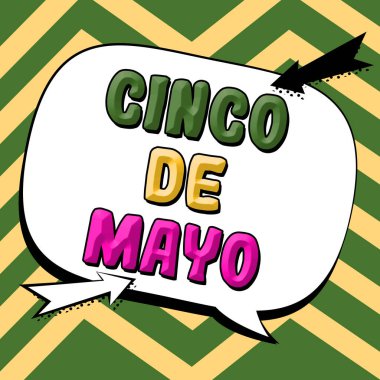 Cinco De Mayo 'yu gösteren tabela, 5 Mayıs' ta Meksika-Amerika İş Konsepti