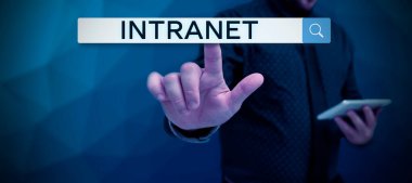 El yazısı metni Intranet, İnternet Konsepti yerel veya kısıtlı iletişim ağı özellikle de özel ağ