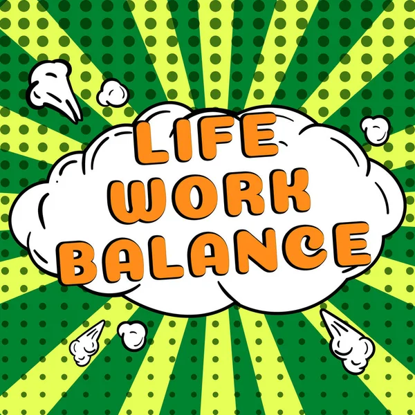 Text caption presenting Life Work Balance, Business idea stability person needs between his job and personal time