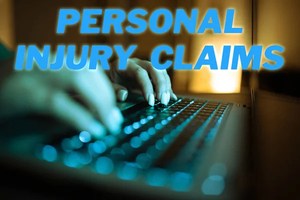 Conceptual display Personal Injury Claims, Concept meaning being hurt or injured inside work environment