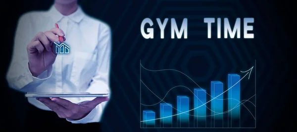 Text Sign Showing Gym Time Concept Meaning Motivation Start Working – stockfoto