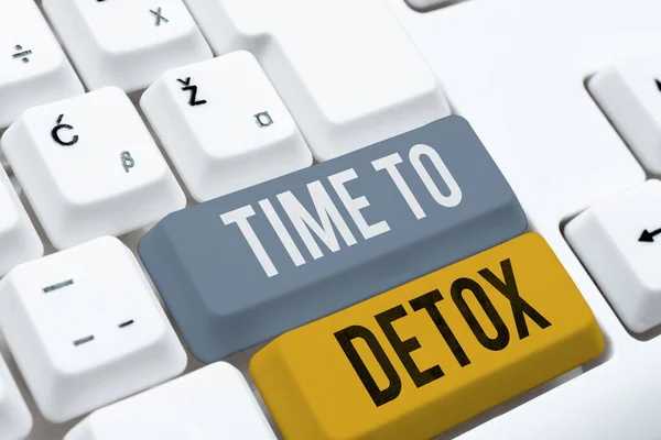 Text Showing Inspiration Time Detox Business Overview Moment Diet Nutrition — Stockfoto