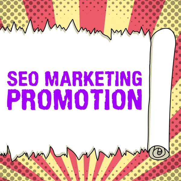 Conceptual display Seo Marketing Promotion, Internet Concept Strategy that implement to satisfy customers need