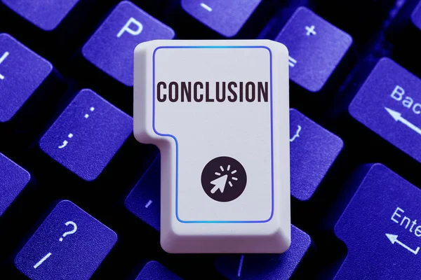 Text Sign Showing Conclusion Word Written Results Analysis Final Decision — Stock Photo, Image
