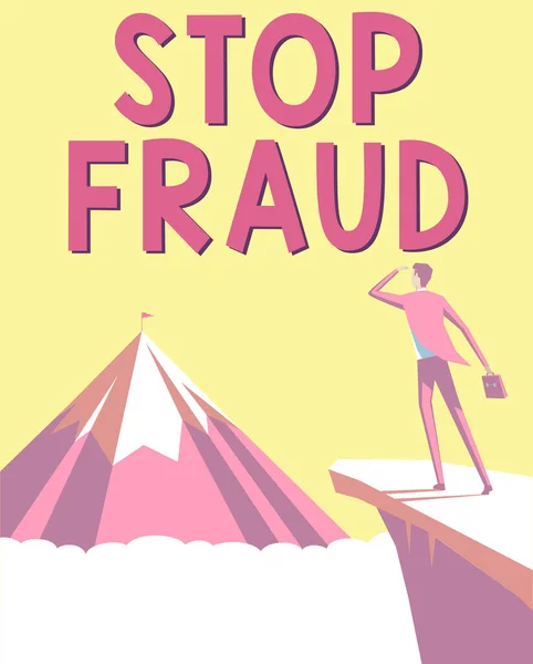 Sign Displaying Stop Fraud Business Concept Εκστρατεία Συμβουλεύει Τους Ανθρώπους — Φωτογραφία Αρχείου