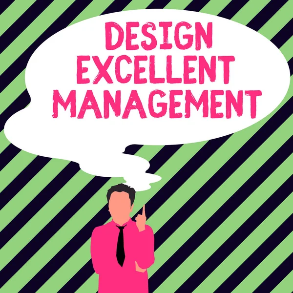 Text Sign Showing Design Excellent Management Business Approach Technical Aspects — 스톡 사진