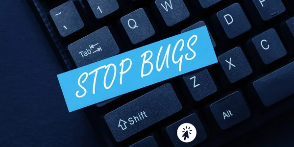 Text Caption Presenting Stop Bugs Business Showcase Get Rid Insect — 图库照片
