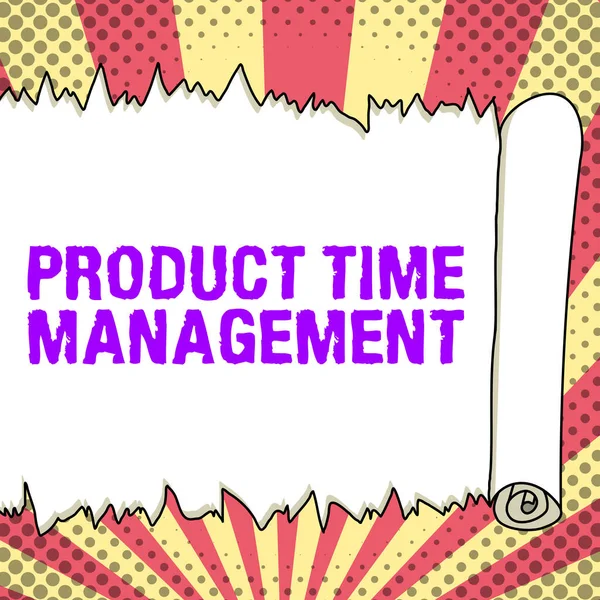 Conceptual display Product Time Management, Business overview process of measuring the properties or performance of products