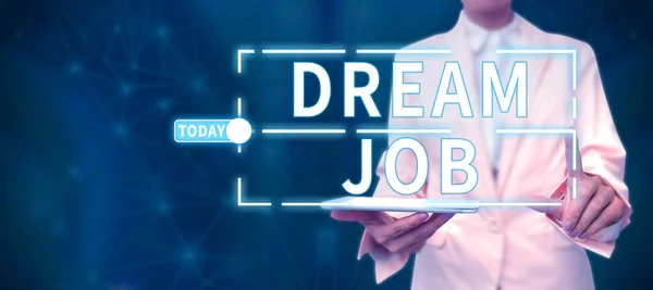 Text Showing Inspiration Dream Job Business Concept Act Paid Salary — стоковое фото