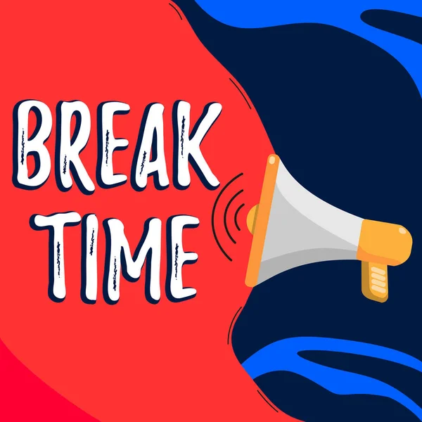Conceptual Caption Break Time Business Showcase Period Rest Recreation Doing — Stockfoto