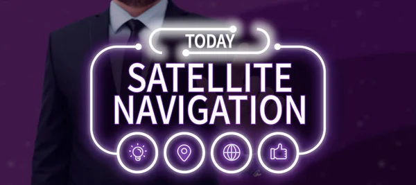 Conceptual Display Satellite Navigation Concept Meaning System Providing Autonomous Geo — Fotografia de Stock