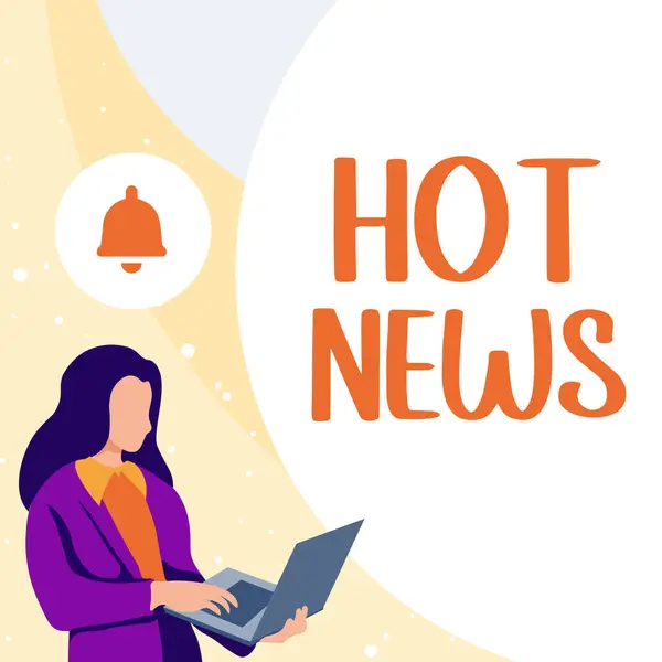 Sign Displaying Hot News Concept Meaning Subject Experiences Surge Popularity — Fotografia de Stock