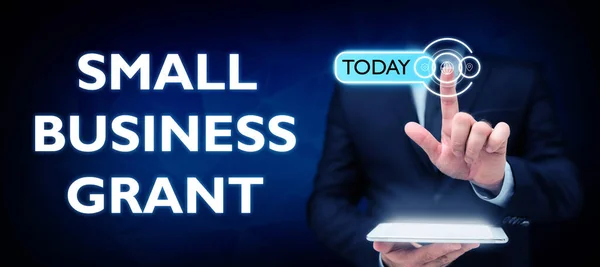 Conceptual Caption Small Business Grant Internet Concept Individual Owned Business —  Fotos de Stock