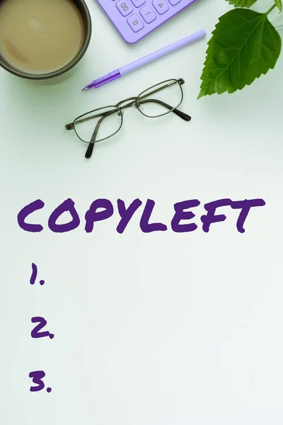 Χειρόγραφο Κείμενο Copyleft Internet Concept Δικαίωμα Χρησιμοποιούν Ελεύθερα Τροποποιούν Αντιγράφουν — Φωτογραφία Αρχείου