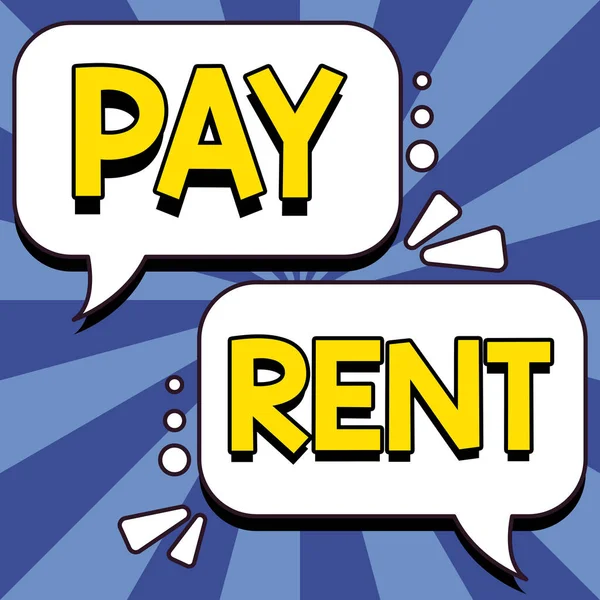 Text Caption Presenting Pay Rent Conceptual Photo Pay Money Exchange — Stock fotografie