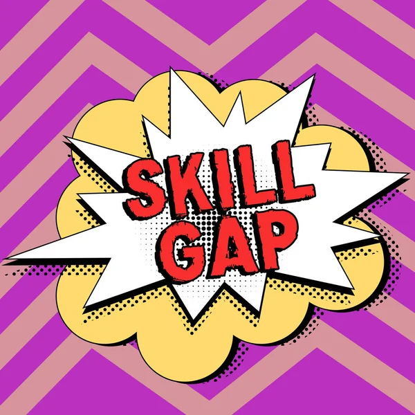 Kézírás Jel Skill Gap Word Írta Hivatkozás Egy Személy Gyengesége — Stock Fotó