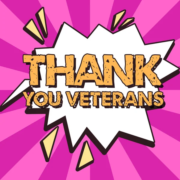 Conceptual Display Thank You Veterans Conceptual Photo Expression Gratitude Greetings — Stock Photo, Image