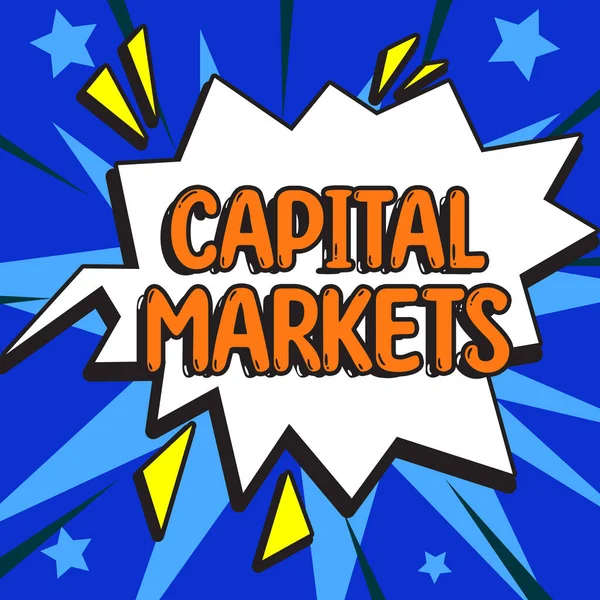 Текстовий Знак Показує Capital Markets Бізнес Підхід Дозволяє Бізнесу Збирати — стокове фото