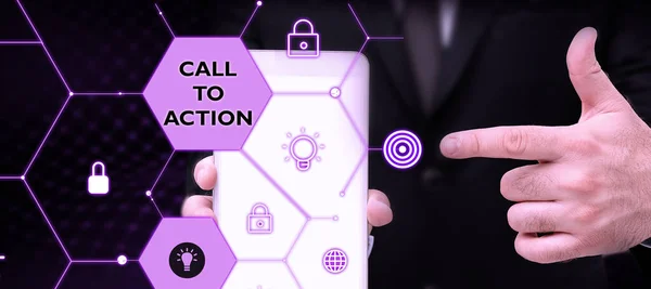 Psaní Zobrazeného Textu Call Action Business Approach Povzbudit Rozhodnutí Přejít — Stock fotografie