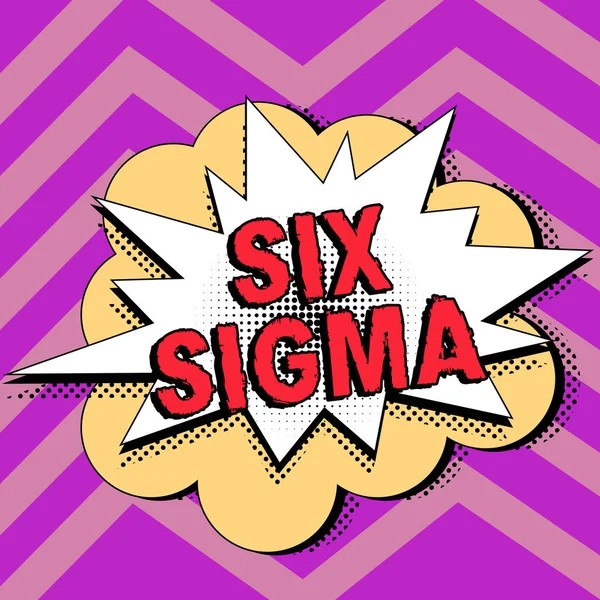 Señal Que Muestra Six Sigma Técnicas Gestión Escaparates Negocios Para — Foto de Stock