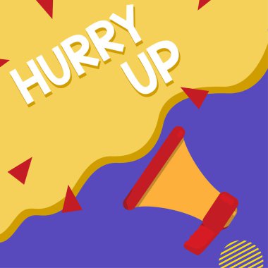 El yazısı yazısı. Acele et, iş konsepti. Birinden çok hızlı bir iş yapmasını istiyor.