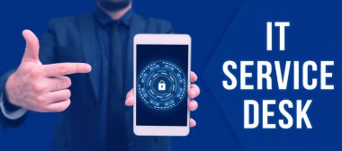 Inspiration showing sign It Service Desk, Concept meaning Technological support online assistance help center