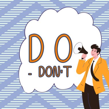 Sign displaying Do DonT, Internet Concept rules and laws on how humans can or cant and should not