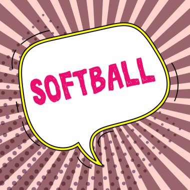 El yazısı işareti Softball, iş yaklaşımı beyzbol topu ve sopayla oynanan bir spora benzer.