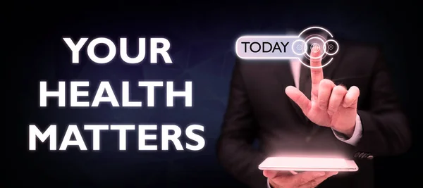 Text Showing Inspiration Your Health Matters Internet Concept Good Health — Foto de Stock