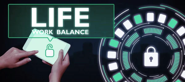 Tekstbord Met Life Work Balance Business Showcase Stabiliteit Persoon Nodig — Stockfoto
