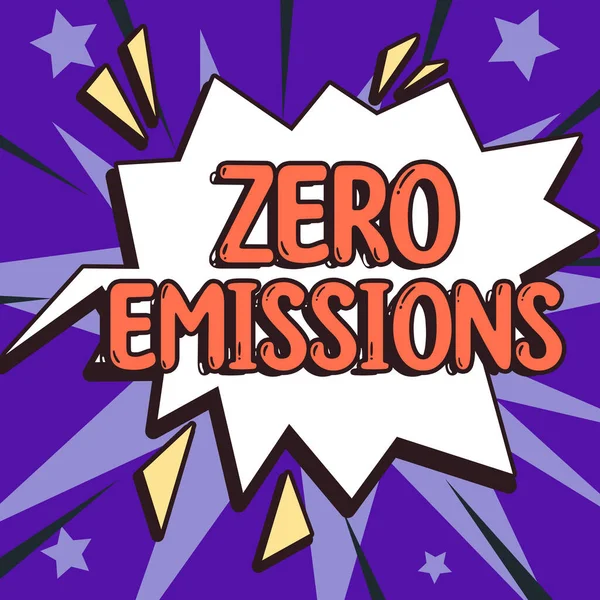 Schrijven Met Tekst Zero Emissions Business Concept Stoot Geen Afvalstoffen — Stockfoto