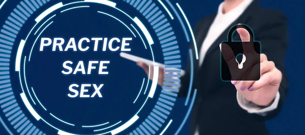 Inspiráló Szöveg Gyakorlatok Biztonságos Szex Fogalom Jelentése Közösülés Amelyben Intézkedéseket — Stock Fotó