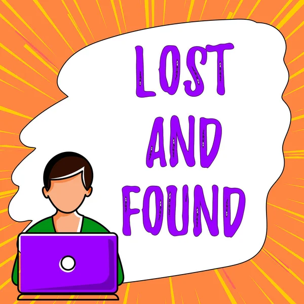 Τίτλος Κειμένου Που Παρουσιάζει Lost Found Business Showcase Place Όπου — Φωτογραφία Αρχείου